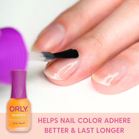 Orly Bonder brush and cap detail illustrating easy precise application benefit