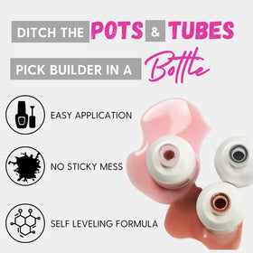 Orly Builder before and after nails displaying strengthened, chip-resistant appearance