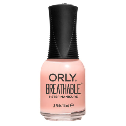 Orly bottle front view showing Kiss Me I'm Kind shade and glossy finish benefit