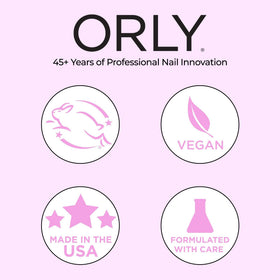Orly displayed in manicure setting conveying professional results and salon-style care