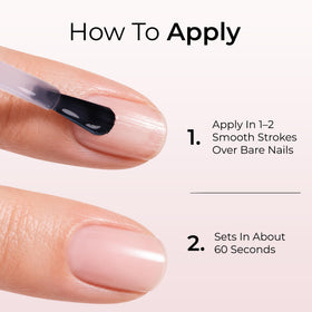 Orly Nail Retouch in-use application on fingernail delivering quick-dry smoothing