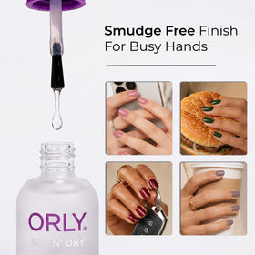 ORLY Sec’n Dry brush and glossy topcoat texture close-up illustrating smooth application