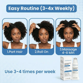 ORRÉNATURALS in a bathroom routine scene showing how it fits into weekly haircare rituals