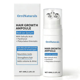 ORRÉNATURALS roll-on front packaging showing applicator and label benefits