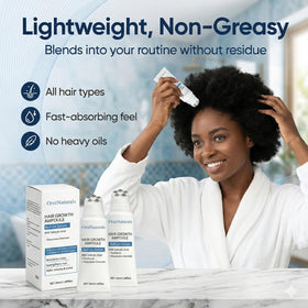 ORRÉNATURALS serum texture pouring to show lightweight absorbent formula and fast uptake