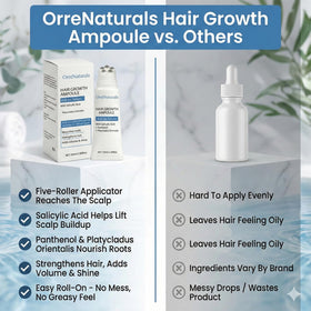 ORRÉNATURALS 50ml ampoule next to everyday items to show compact travel-friendly size