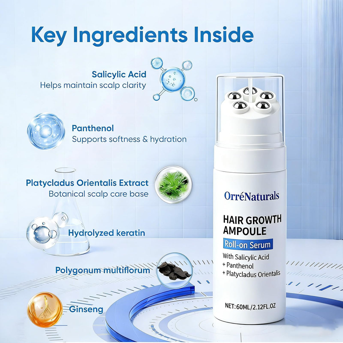 ORRÉNATURALS serum texture drop demonstrating lightweight hydration benefit