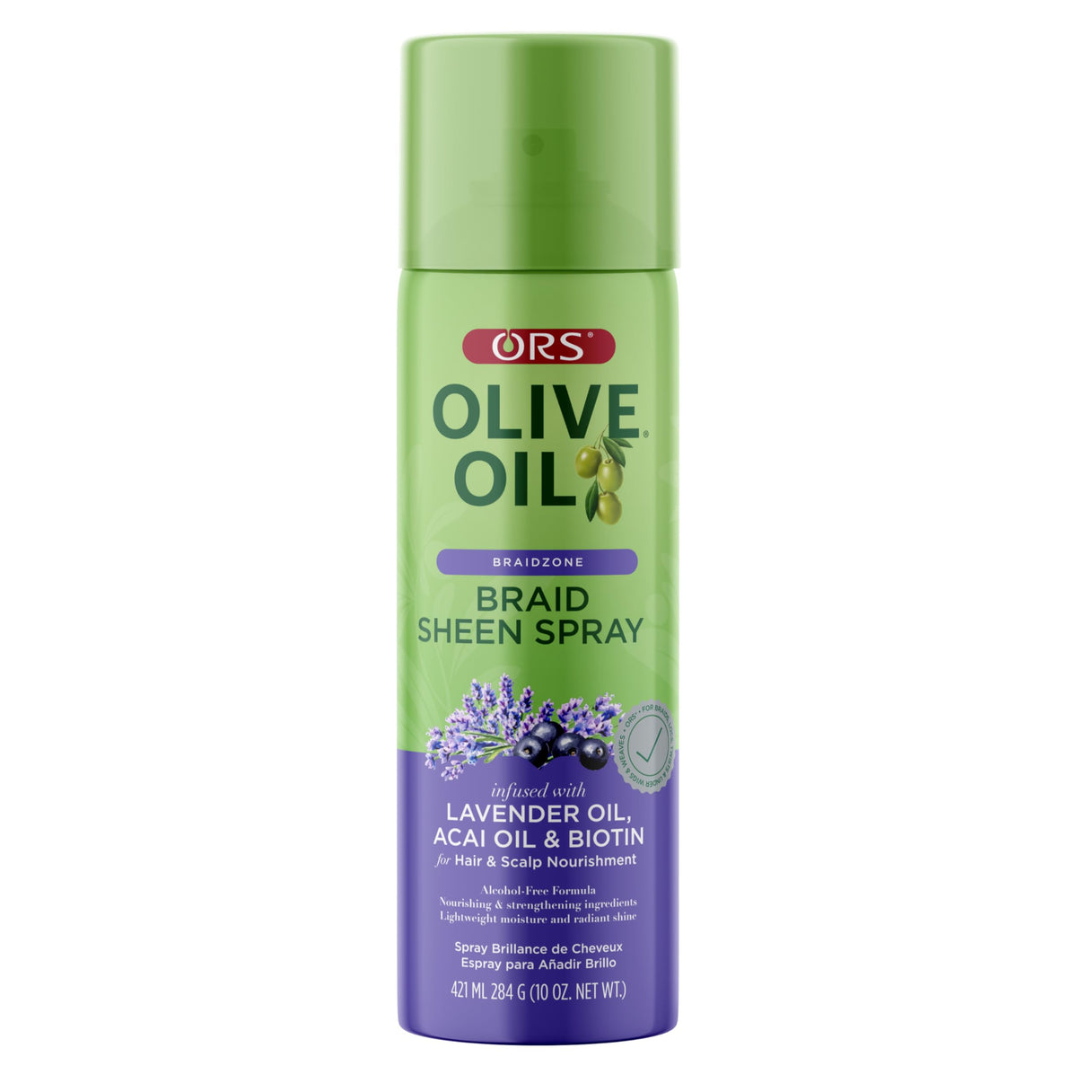 ORS bottle front packaging showing product benefits and scent