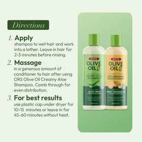 ORS applying conditioner while combing to show detangling benefit