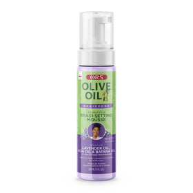 ORS front packaging of braid setting mousse showing 7 oz and key oils for easy identification
