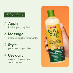 ORS conditioner on a bathroom shelf styled with towels conveying daily routine ease