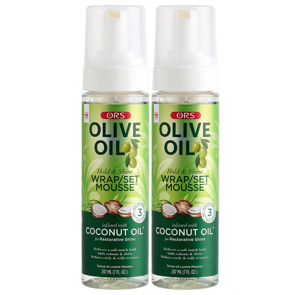 ORS front packaging showing two 7 oz mousse bottles and clear branding for quick identification