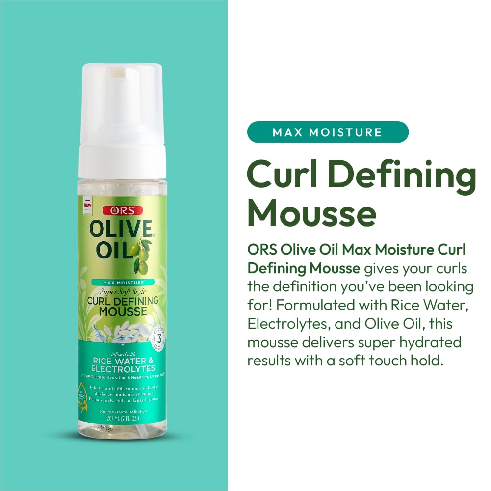 ORS olive oil mousse dispensed in hand demonstrating easy application benefit