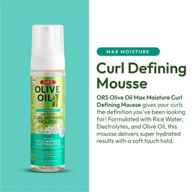 ORS olive oil mousse dispensed in hand demonstrating easy application benefit