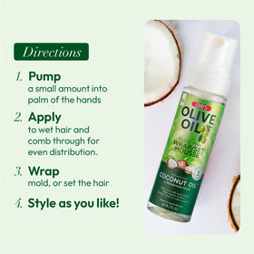 ORS mousse on bathroom counter in lifestyle setting suggesting everyday styling ease
