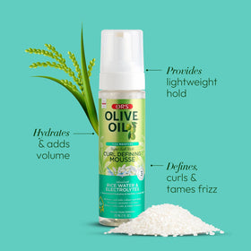 ORS olive oil mousse foam texture close-up highlighting lightweight hydration