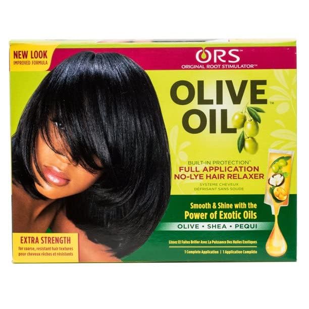Lifestyle image of finished hair after ORS relaxer showing shine