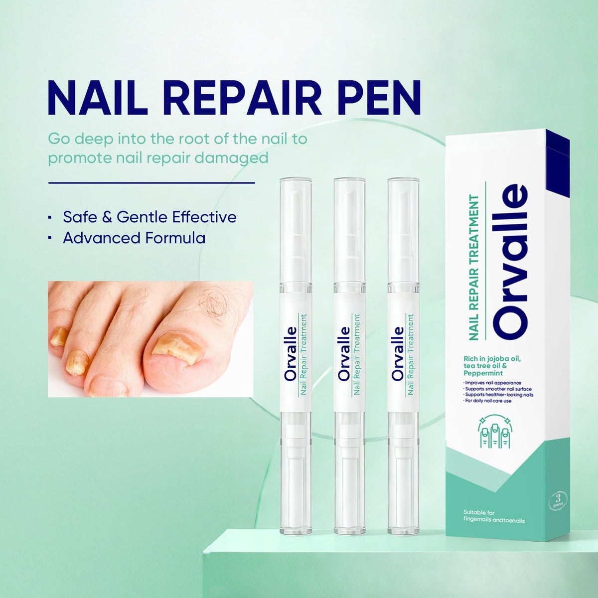 Orvalle close-up of twist pen applicator demonstrating precise, mess-free dispensing
