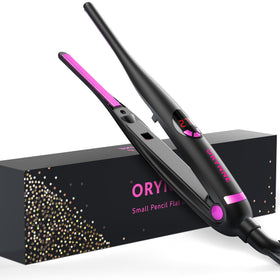 ORYNNE front view compact flat iron showing slim design and portability