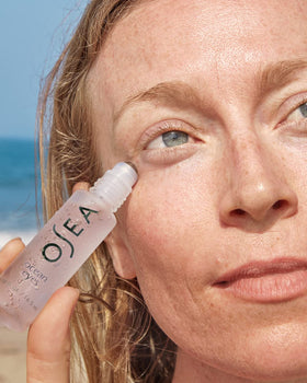 OSEA gel serum texture on skin demonstrating lightweight hydration and smooth finish