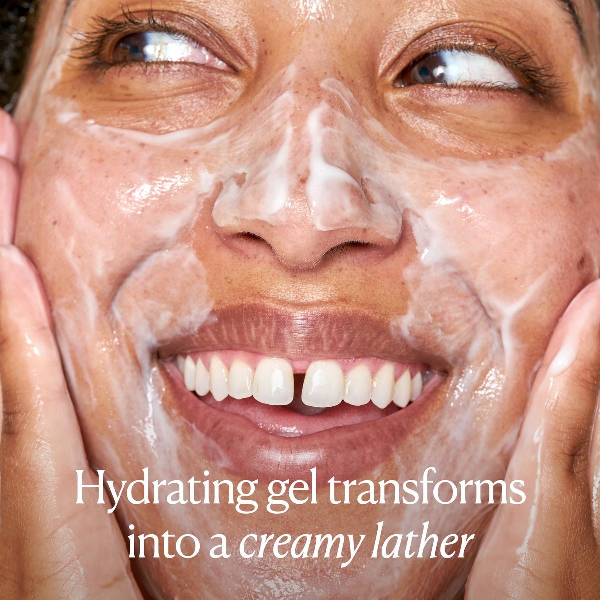 OSEA foam on hand demonstrating gentle lather and effective cleansing action