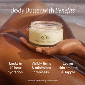 OSEA close-up of whipped shea texture highlighting smooth application benefit