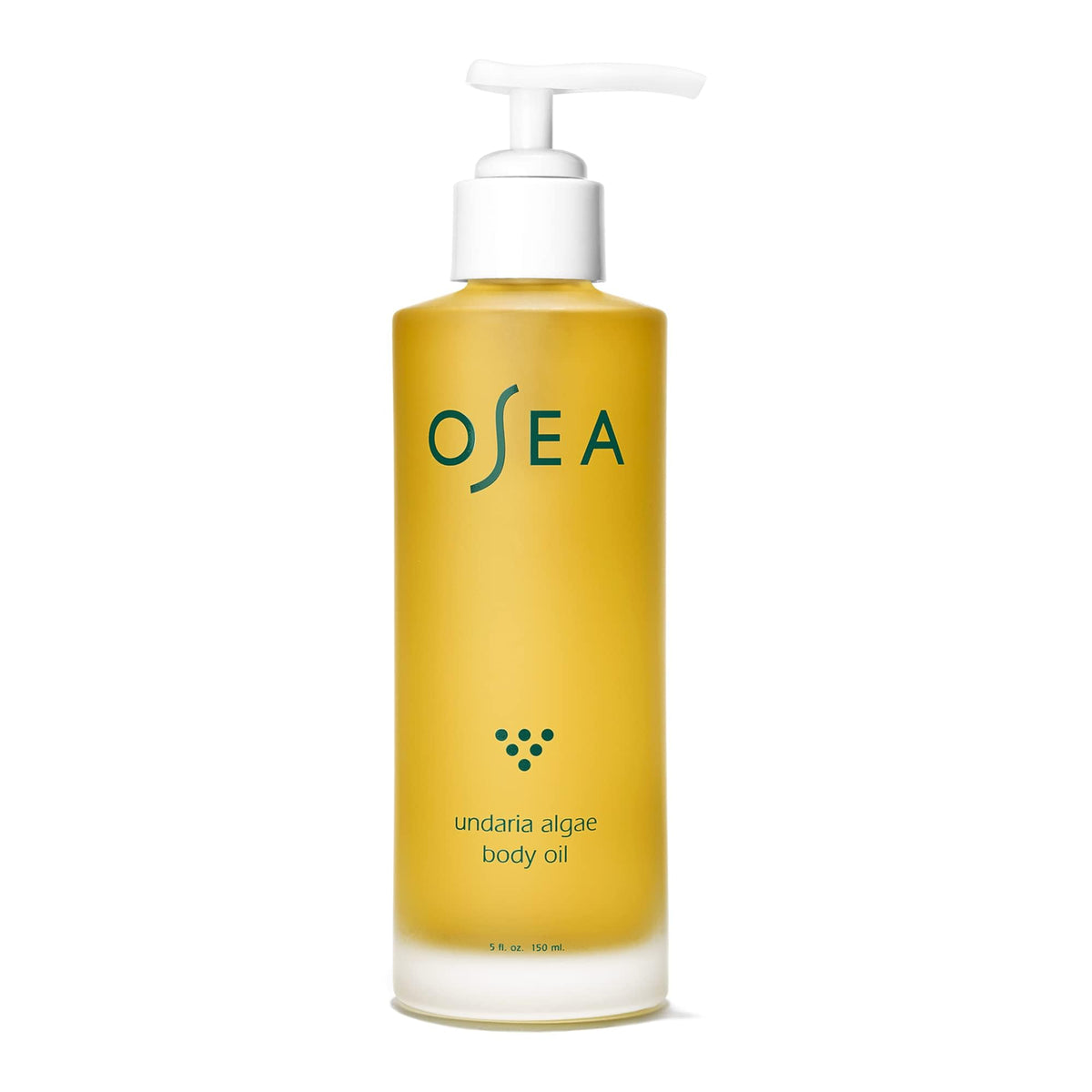 OSEA bottle front view showing sleek packaging and firming body oil benefit