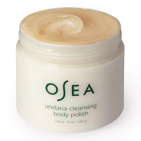OSEA 10oz jar next to common objects showing exact size and portability benefit