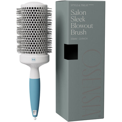 Osensia front view of round brush showing sleek design and salon-ready look