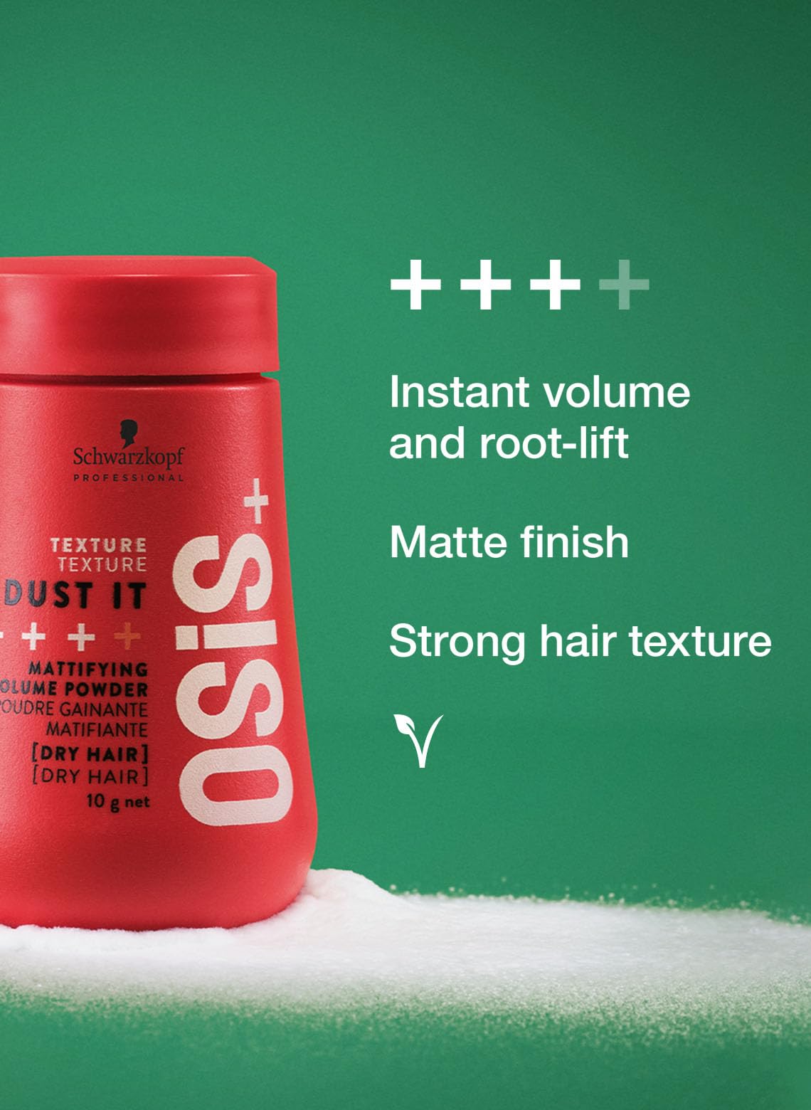 OSiS+ powder texture close-up highlighting lightweight grains for natural grip