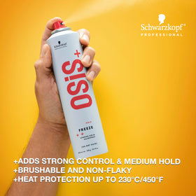 OSiS+ Freeze spray nozzle closeup illustrating easy, even application