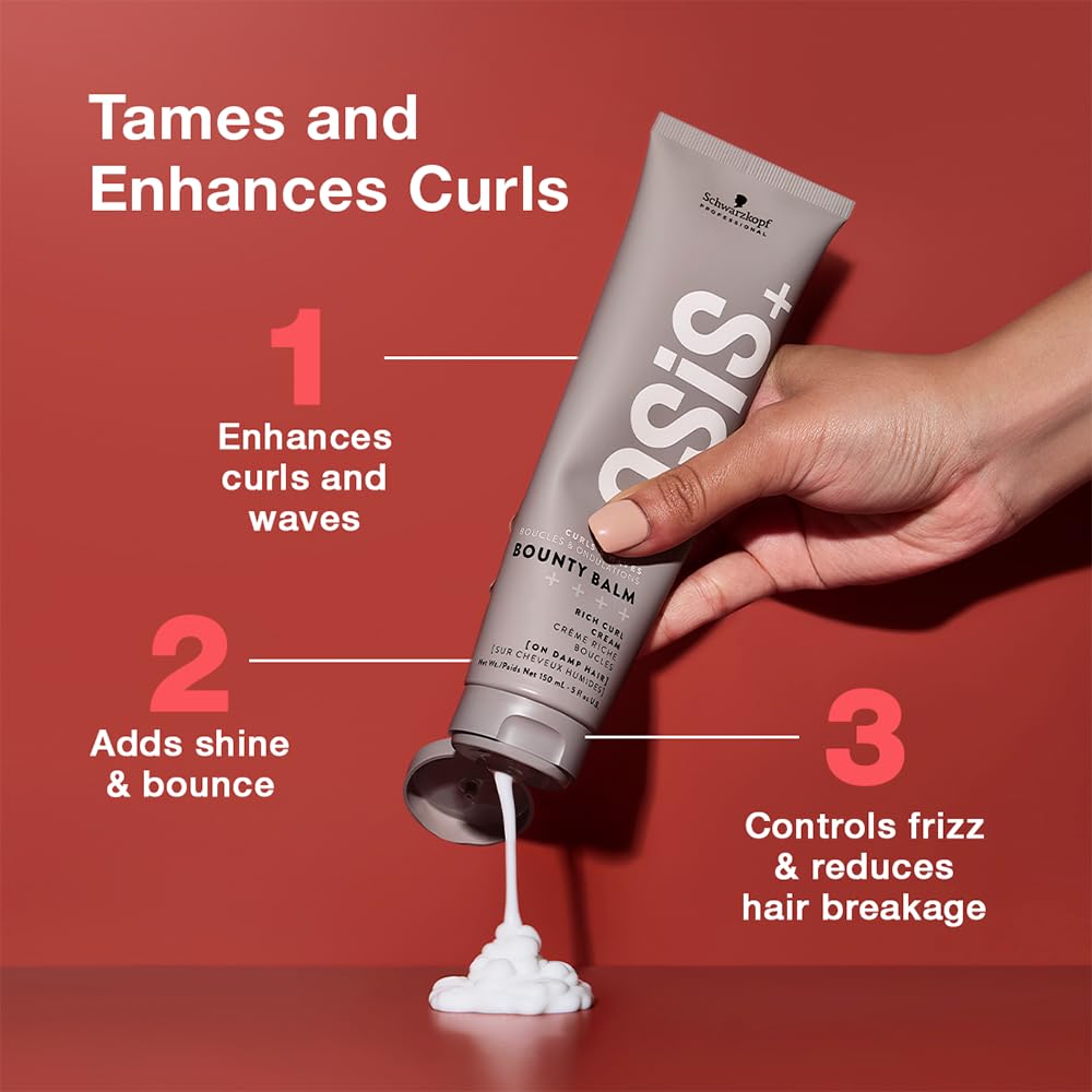 OSiS+ rich curl cream in palm showing texture for smooth, manageable curls