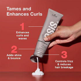 OSiS+ rich curl cream in palm showing texture for smooth, manageable curls