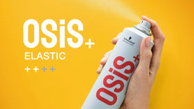 OSiS+ label close-up showing directions and heat-protection claim