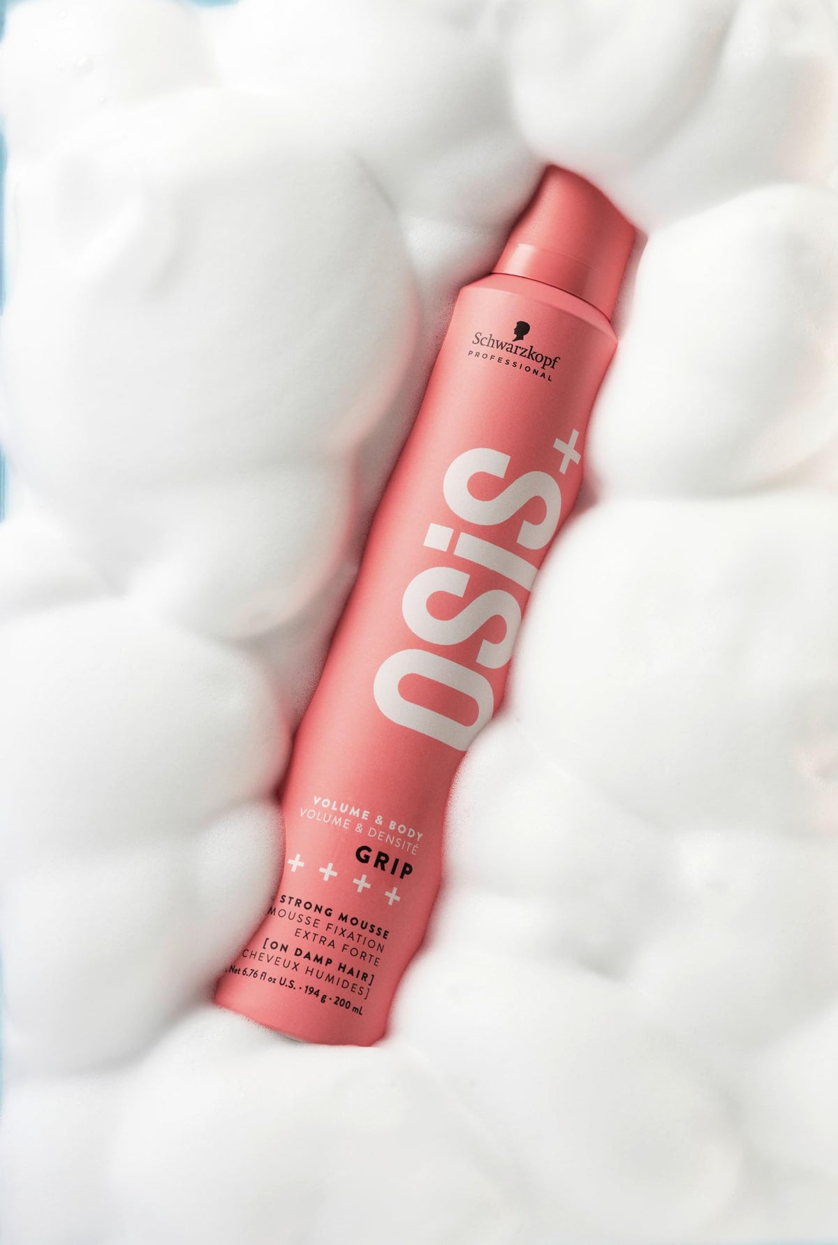 OSiS+ label close-up highlighting heat protection and vegan formula