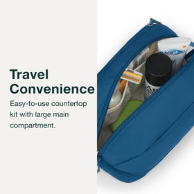 Osprey Daylite toiletry kit wipeable interior liner close-up for easy-clean benefit