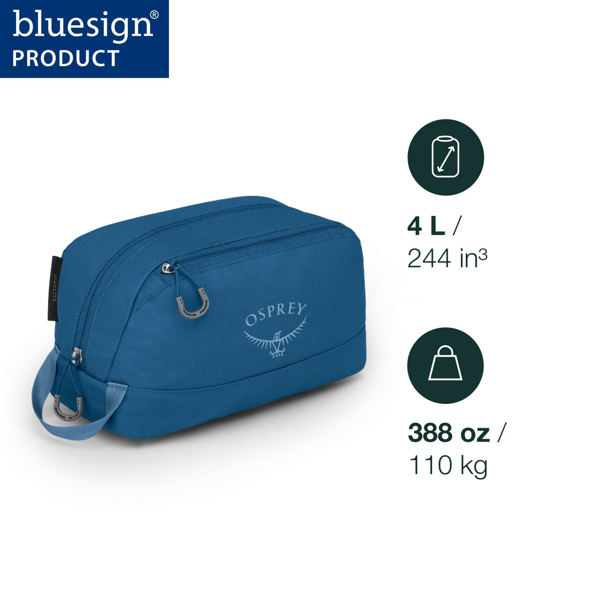 Osprey Daylite toiletry kit open with toiletries inside for quick-access organization benefit