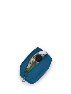 Osprey Daylite with common toiletries for scale and efficient packing