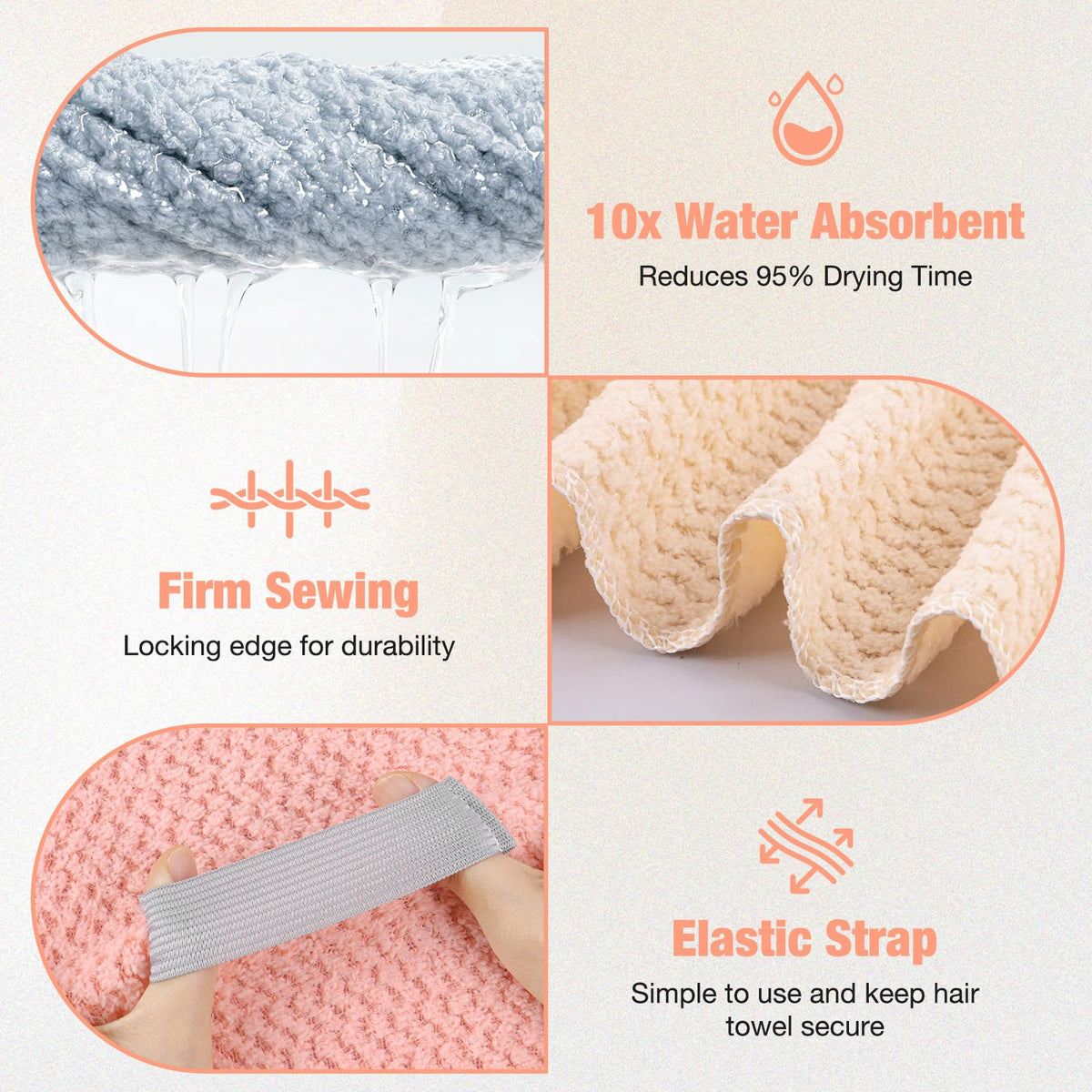 OSRPIEU elastic strap detail holding towel securely for hands-free use