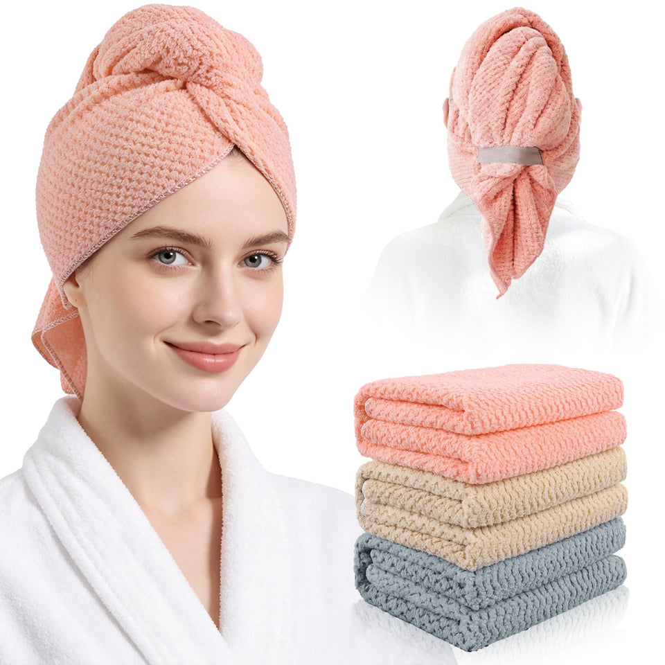 OSRPIEU front view of three towel wraps showing colors and packaging, easy grab