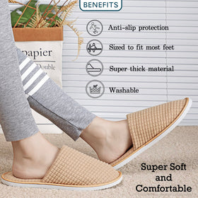 ostadarra slippers placed in bathroom illustrating safer grip on wet floors