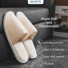 OSTADARRA slippers on bathroom floor demonstrating safe indoor use