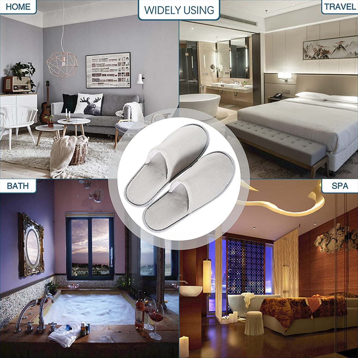 OSTADARRA slippers placed in hotel room conveying guest-ready comfort