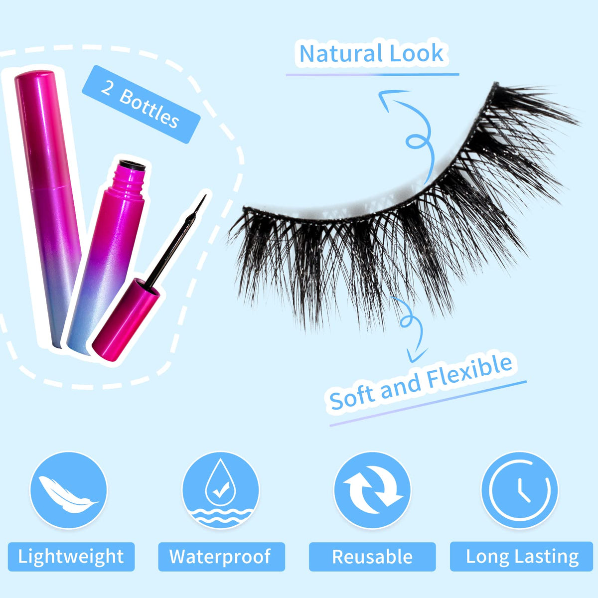 OTET lash close-up showing synthetic fibers for natural look benefit