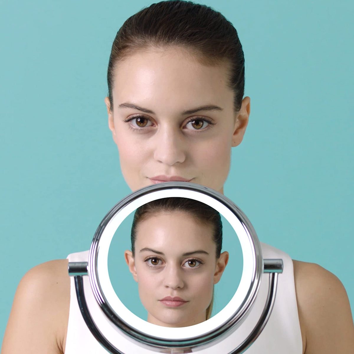 Otostick application on an adult demonstrating quick, pain-free ear positioning