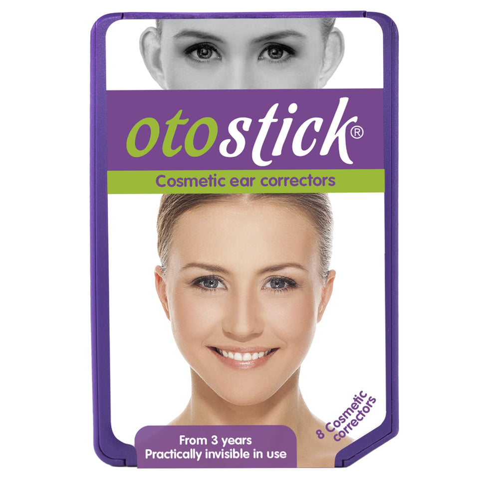 Otostick front packaging showing kit and clear correctors for discreet appearance