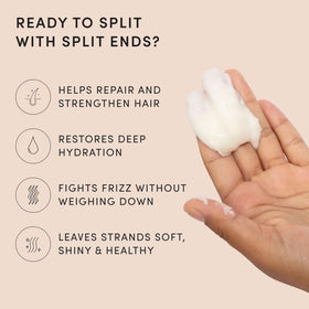 OUAI 8 oz jar next to hand displays true size and travel-friendly benefit