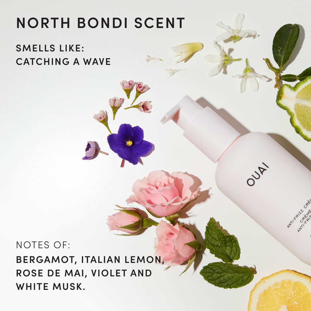 OUAI cream staged in bathroom showing routine-friendly styling advantage