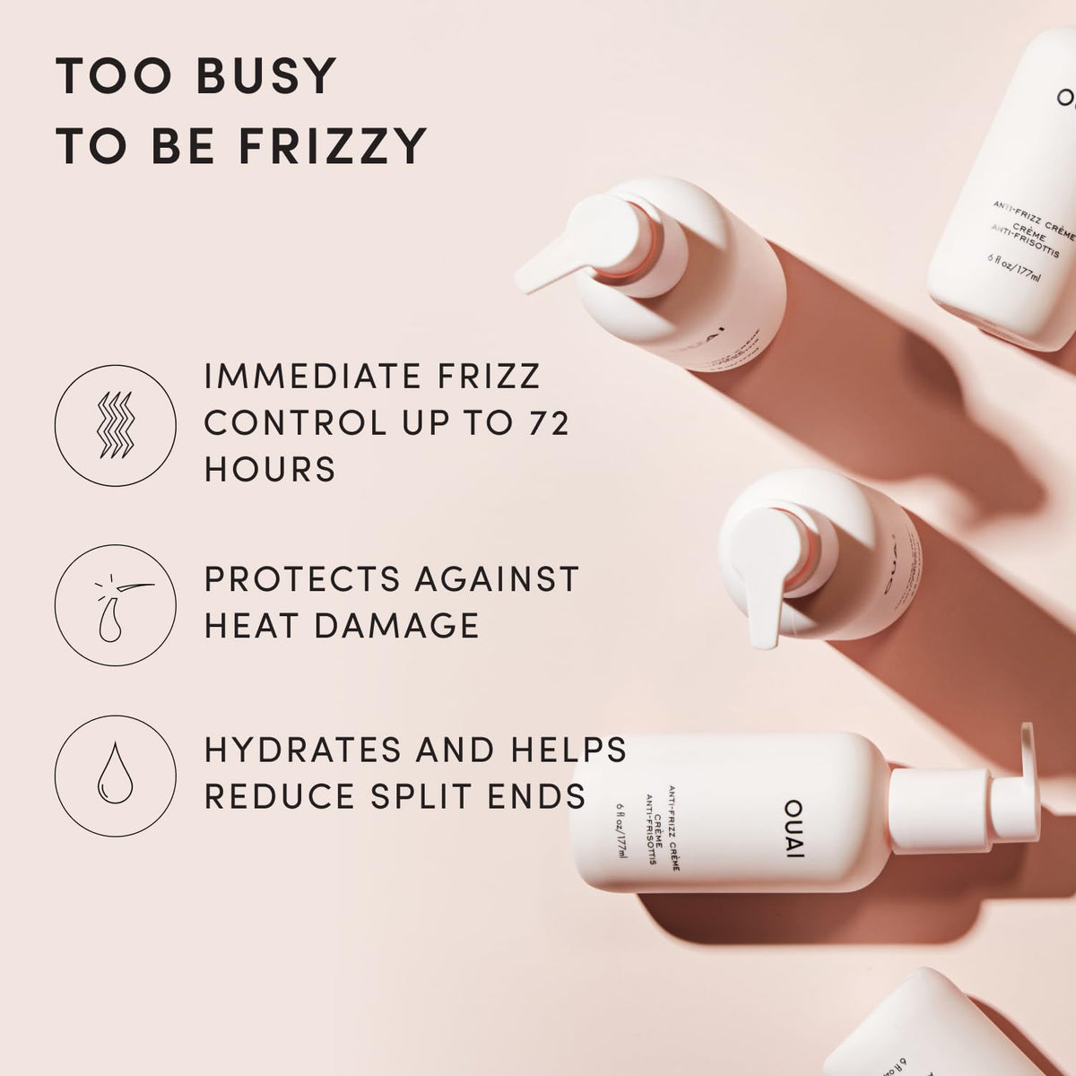 OUAI pump application with cream on hands for controlled distribution