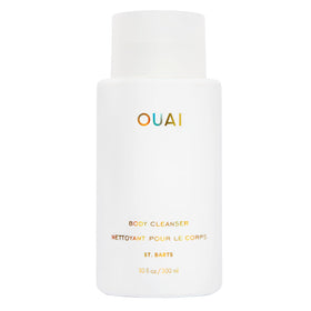 OUAI Body Cleanser front bottle showing St. Barts fragrance and benefits